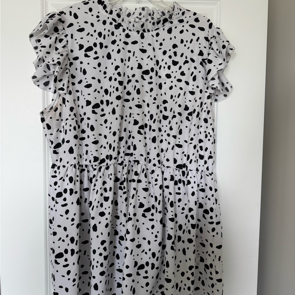 Stylish Black and White Polka Dot Blouse